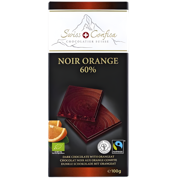 Swiss Confisa - Bio Noir Orange 60% 100g